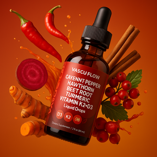 Cayenne Pepper Herbal Liquid Drops with Hawthorn, Beet Root, Turmeric & Vitamin D3 K2