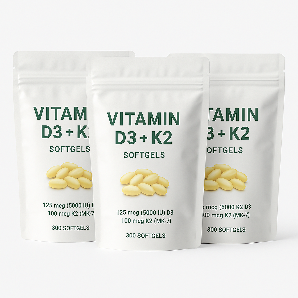 Vitamin D3 10,000 IU + K2 MK-7 Softgels with Coconut Oil