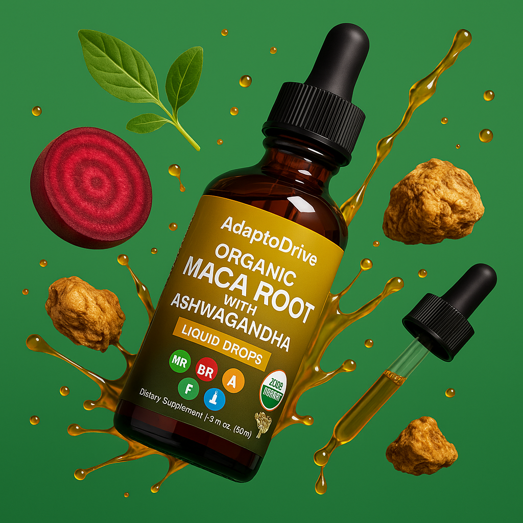 Organic Maca Root Liquid Drops with Ashwagandha