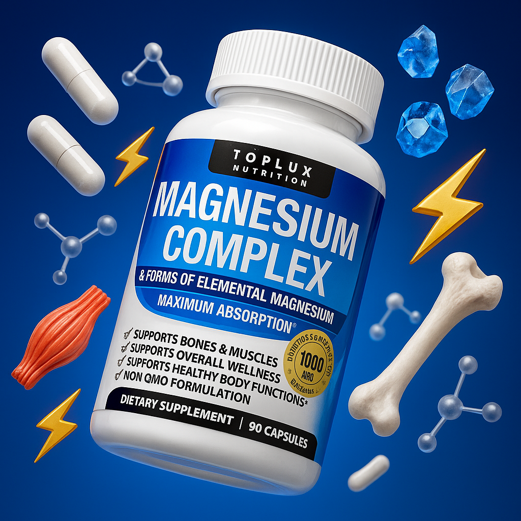Magnesium Complex 1000mg — 8 Forms Glycinate, Citrate, Malate & Taurate