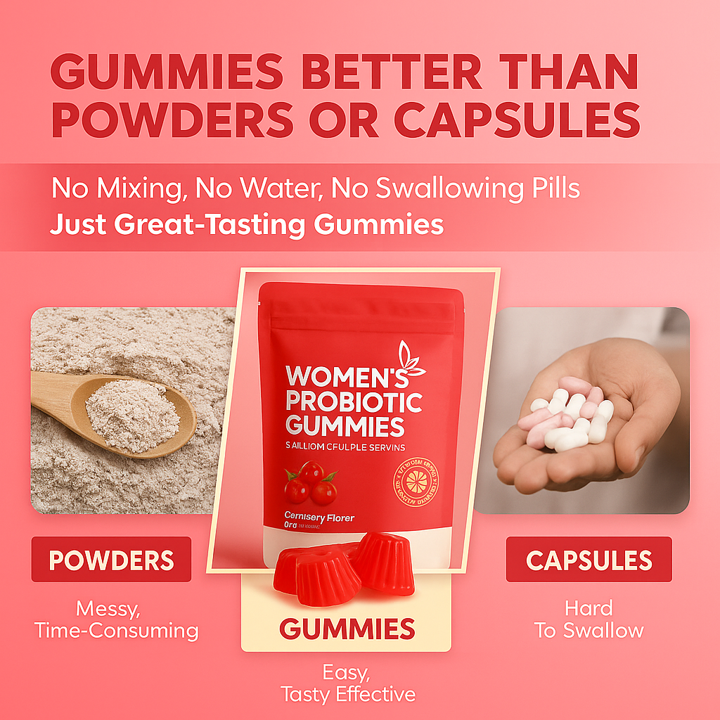 Probiotic Gummies for Women — Cranberry, pH Balance & Digestive Health