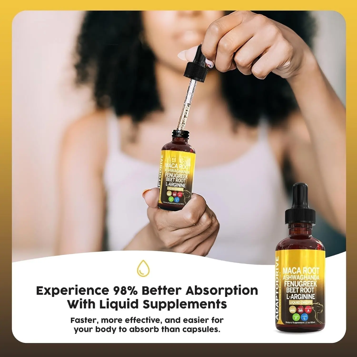 Organic Maca Root Liquid Drops with Ashwagandha